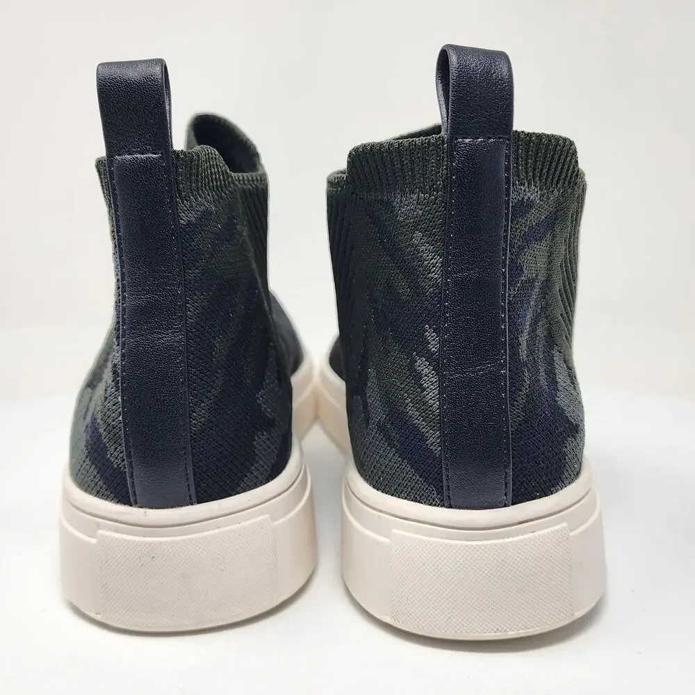 Sanctuary Dare Camo High Top Sock Sneakers Women 8 Green Stretch Comfort Shoes